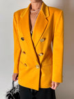 Blazer vintage Genny in cashmere giallo becco d’oca con bottoni gioiello dorati