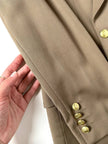 Blazer vintage Yves Saint Laurent in lana cachi doppiopetto con bottoni logati oro
