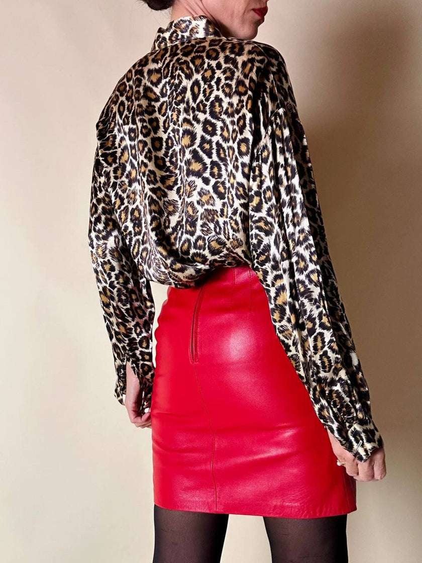 Camicia leopardata con bottoni dorati  “Nara Camicie”