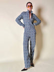 Jumpsuit in misto lana fantasia principe di Galles