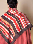 Foulard Byron in pura seta fantasia a righe trasversali declinata in nuance calde