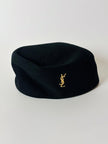 Cappello vintage Benetton modelllo Pillbox in lana nera nuovo con cartellino