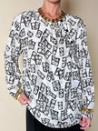 Blusa Yves Saint Laurent in tessuto jacquard bianco e nero fantasia Domino
