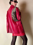 Giacca in pelle rossa
