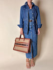 Giacca Christian Lacroix in denim modello sciancrato con lavorazione a nervature