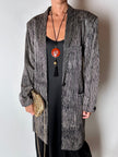 Blazer vintage Gianni Versace in seta goffrata a righe nere e avorio