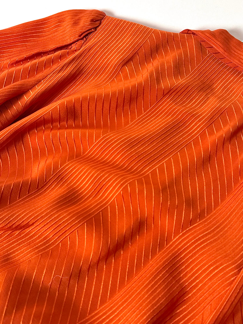 Camicia vintage Scherrer Boutique con nastro al collo in seta jacquard zucca