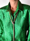 Collana/cintura gioiello vintage a forma di serpente in maglia metallica dorata con strass