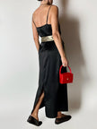 Slip dress Oscalito nero in raso di seta