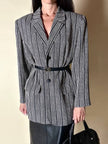 Blazer vintage Yves Saint Laurent a righe verticali panna e nero