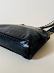 Borsa nera in pelle stampa coccodrillo “Gianni Versace”