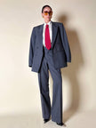 Tailleur gessato in lana grigio antracite “Yves Saint Laurent”