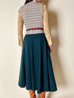 Vintage Missoni-Weste aus strukturierter Wolle in Cremeweiß mit buntem Muster