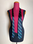 Cravatta regimental Giorgio Armani in twill di seta a righe blu verde e rosa