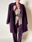 Cappottino oversize in lana color prugna Confezioni Adri