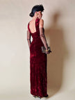 Abito lungo in velluto bordeaux “Evening Chic by Nancy Bracoloni”