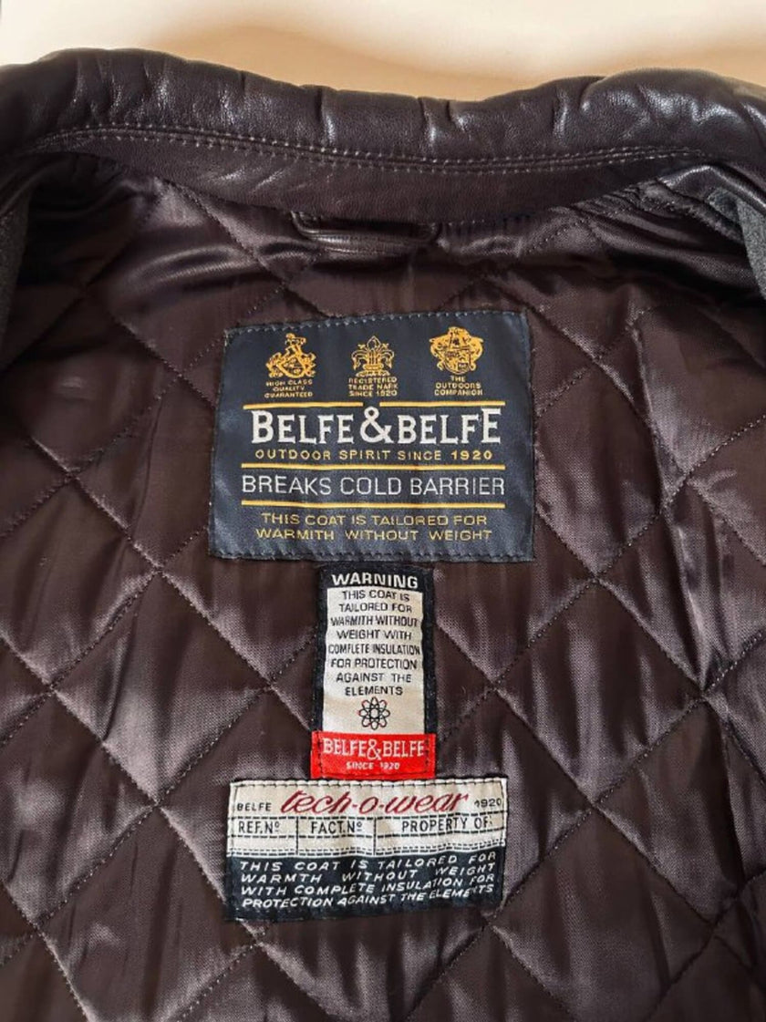 Giacca/bomber aviator in pelle testa di moro “Belfe & Belfe”