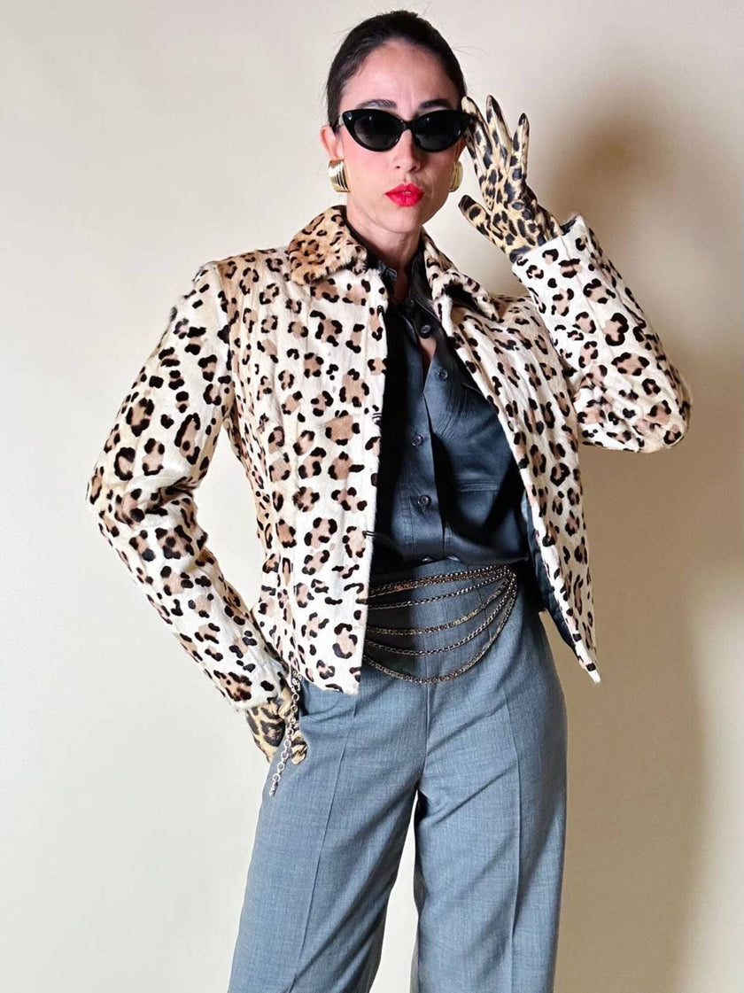 Giacca in cavallino leopardato “Iceberg”