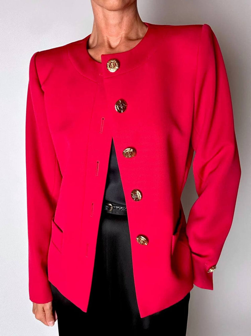 Blazer vintage Yves Saint Laurent Variation in rasato di lana rossa