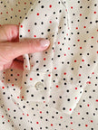 Camicia oversize in seta panna a pois rossi e neri “Corylady”