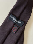 Cravatta Yves Saint Laurent vintage in lana marrone con logo ricamato