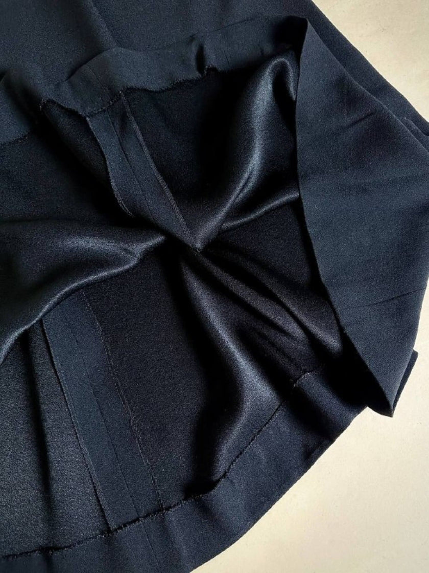 Gonna lunga in crepe nero “Yves Saint Laurent”
