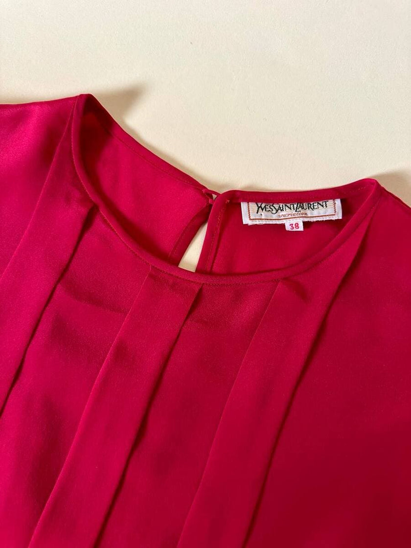 Blusa Yves Saint Laurent Variation in pura seta rossa