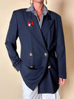 Blazer doppiopetto blu navy con bottoni dorati Grazia Bagnaresi