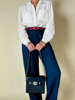 Camicia in seta avorio con tasche ricamate “Valentino Miss V”