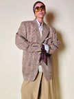 Mini foulard vintage Yves Saint Laurent bordeaux con loghi avorio