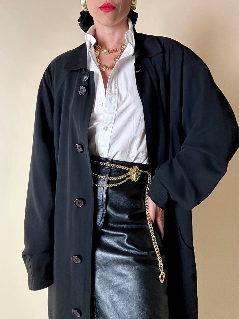 Soprabito oversize nero “Gianni Versace”