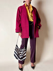 Giaccone Yves Saint Laurent in lana rosso Borgogna