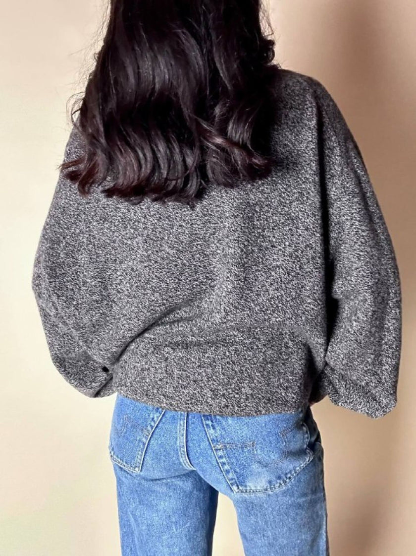 Maglione vintage Ballantyne modello oversize in lana grigio mélange