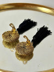 Orecchini vintage a clip vintage oro con nappe couture