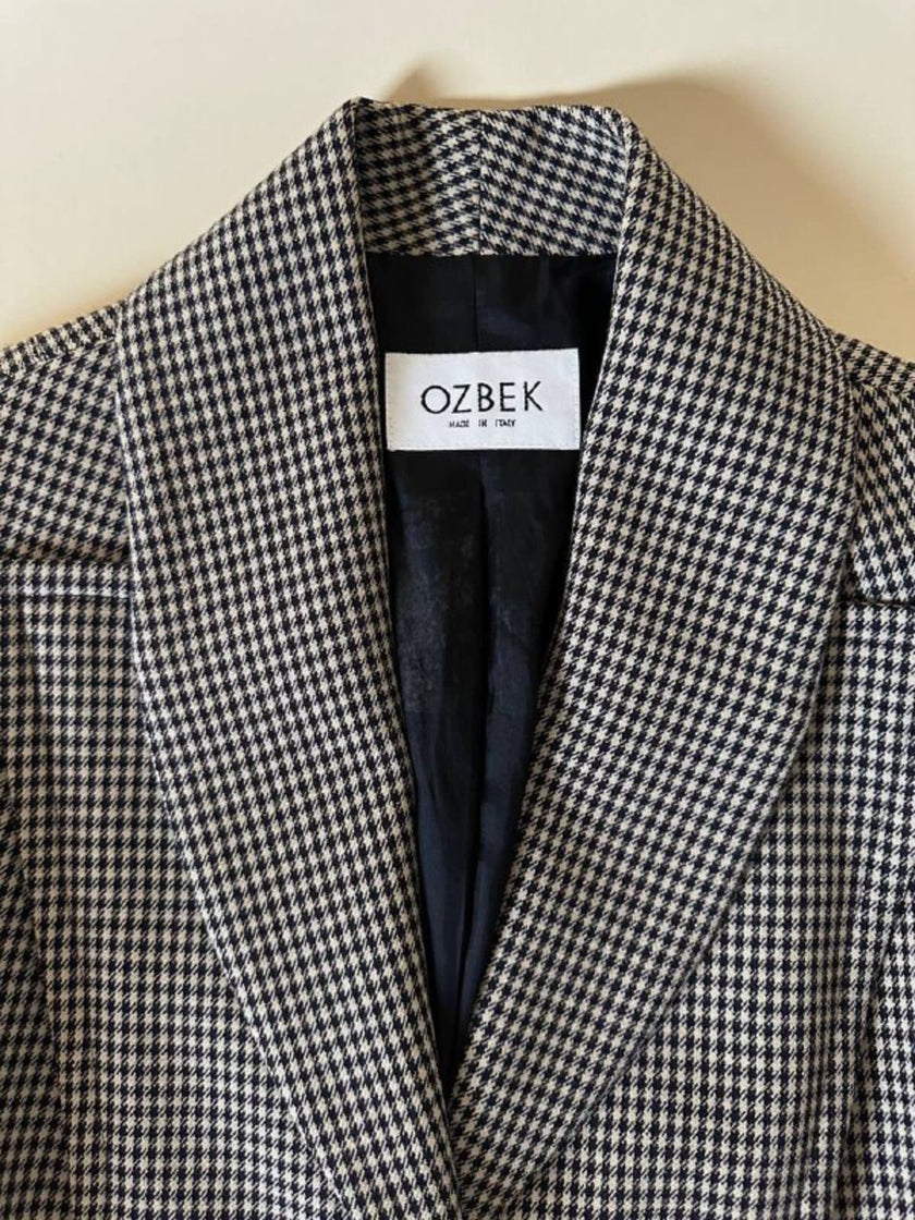 Blazer sciancrato in lana pied de poule “Rifat Ozbek”