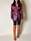 Blazer oversize in pelle bordeaux Max