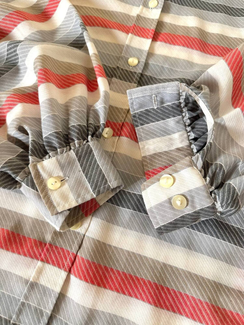 Camicia Yves Saint Laurent a righe multicolori con manica a pipistrello