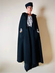 Blusa Yves Saint Laurent in tessuto jacquard bianco e nero fantasia Domino