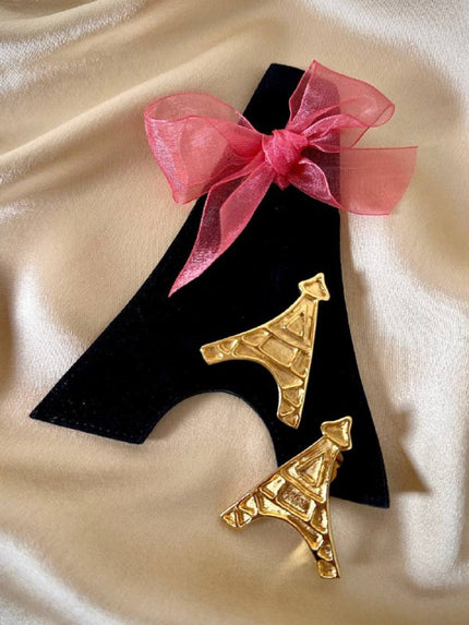 Clip dorate a forma di Torre Eiffel “Yves Saint Laurent”