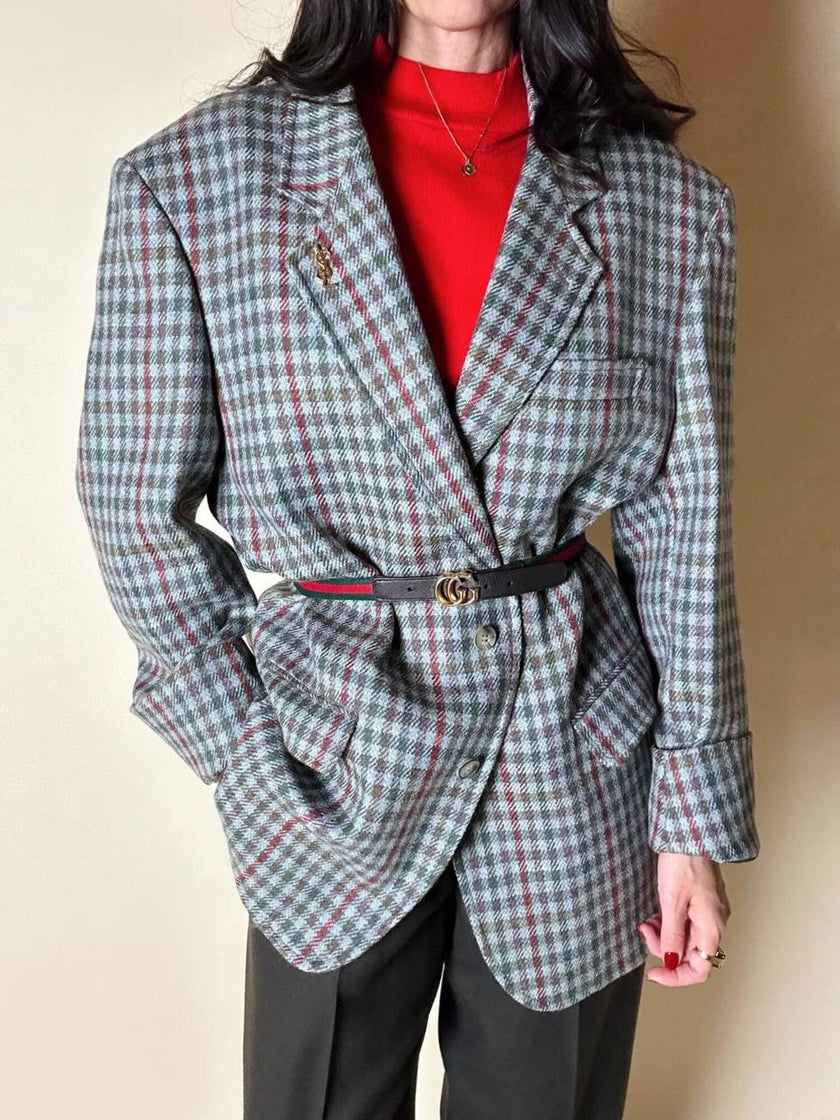 Blazer vintage Yves Saint Laurent in lana pied de poule