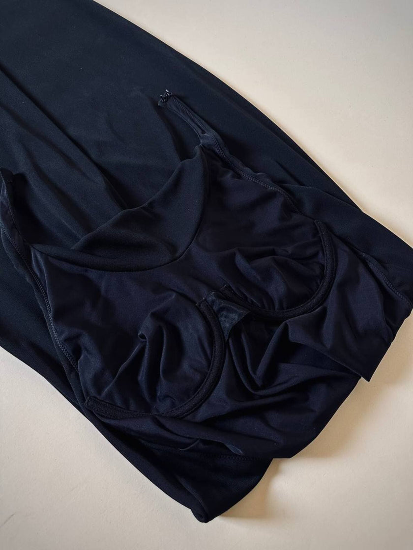 Vintage La Perla floor-length dress with a halter neckline and built-in bodysuit