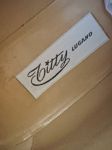 Scarpe Oxford bicolore in camoscio avorio e pelle testa di moro Titty Lugano