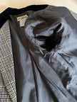 Blazer Guy Laroche in lana Principe di Galles con colletto in velluto nero