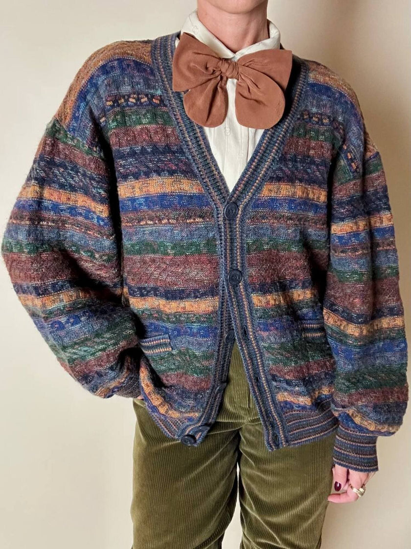Cardigan Missoni Sport in lana operata a righe orizzontali