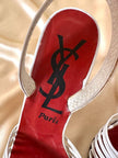 Sandali in pelle bianca con tacco a spillo “Yves Saint Laurent”