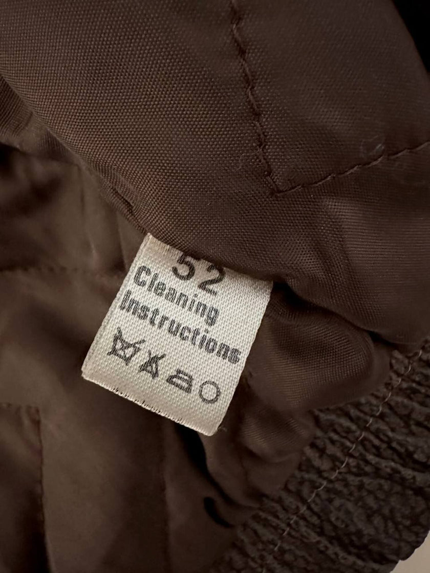 Bomber con maniche rimovibili in pelle color fango “Arpell”
