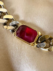 Collier in catena diamantata con pietre sintetiche multicolor “Vogue”