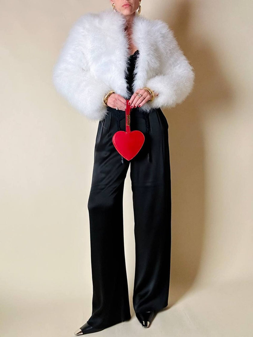 Bolero in marabù bianco