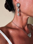 Collier argento con ciondolo a forma di cuore e cristalli incastonati “Yves Saint Laurent”