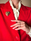 Blazer rosso in pura lana vergine